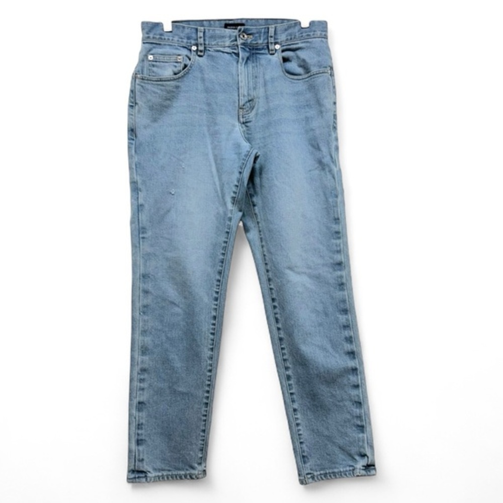 Proper Cloth Jeans Men Waist 31 inch‎ Measurement Flat Light Blue Whiskering